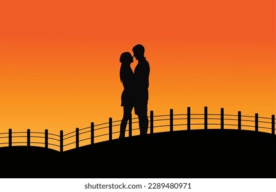 Romantic couple happy moments vector arts