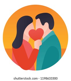 
A romantic couple are having good time 
