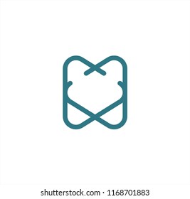 romantic couple heart shape logo