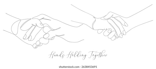 Romantic Couple Holding Hands Minimalist Icon Concept Continuous One Line Drawing Editable Stroke Style