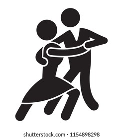 
Romantic couple holding hands and moving their bodies to dance 
