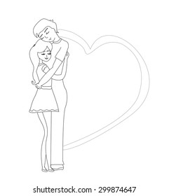romantic couple hugging