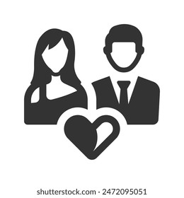 Romantic couple Icon, Vector Graphics