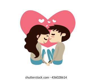 Romantic Couple Illustration - Let's Grow Old Together