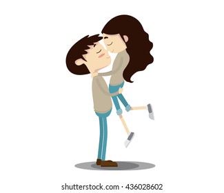 Romantic Couple Illustration - Thanks For Being Part Of Me