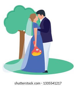 Romantic couple in illustration vector  