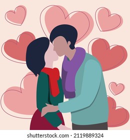 Romantic couple kissing. I love you. Couple in love. Close-up mouths are kissing. Silhouette of lovers.