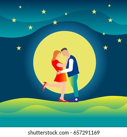 romantic couple  love illustrations icon vector