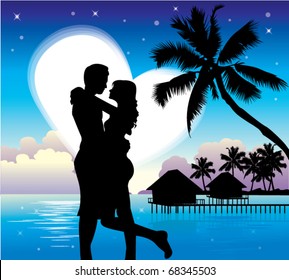 Romantic Couple On Beach