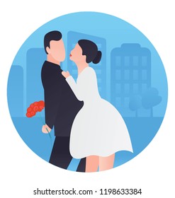 
A romantic couple on valentine day
