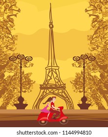 Romantic couple in Paris