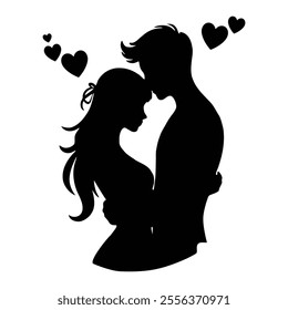 romantic couple. romantic couple silhouette. Capture the beauty of love with this stunning silhouette . Perfect for romantic themes, wedding inspirations, and love stories.