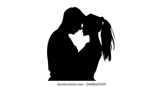 romantic couple silhouette valentine's day