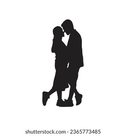 Romantic Couple Silhouette- vector design 