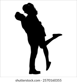 Romantic Couple Silhouette Vector illustration