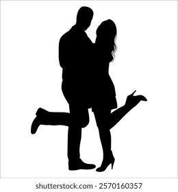 Romantic Couple Silhouette Vector illustration