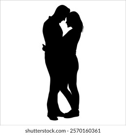 Romantic Couple Silhouette Vector illustration