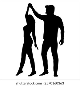 Romantic Couple Silhouette Vector illustration