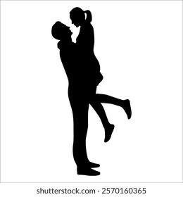 Romantic Couple Silhouette Vector illustration