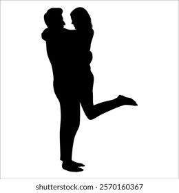 Romantic Couple Silhouette Vector illustration