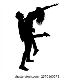 Romantic Couple Silhouette Vector illustration