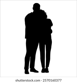 Romantic Couple Silhouette Vector illustration