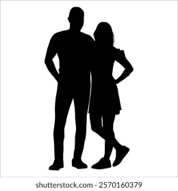 Romantic Couple Silhouette Vector illustration