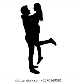 Romantic Couple Silhouette Vector illustration