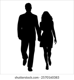 Romantic Couple Silhouette Vector illustration