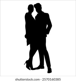 Romantic Couple Silhouette Vector illustration