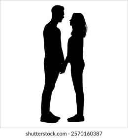 Romantic Couple Silhouette Vector illustration