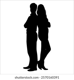 Romantic Couple Silhouette Vector illustration