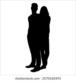 Romantic Couple Silhouette Vector illustration