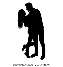 Romantic Couple Silhouette Vector illustration