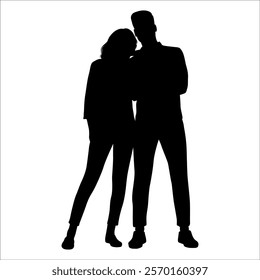 Romantic Couple Silhouette Vector illustration