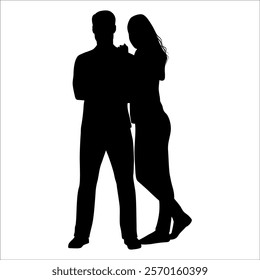 Romantic Couple Silhouette Vector illustration