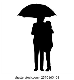 Romantic Couple Silhouette Vector illustration