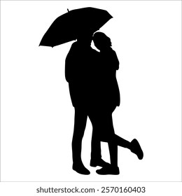 Romantic Couple Silhouette Vector illustration