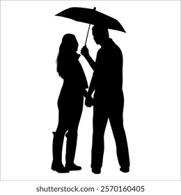 Romantic Couple Silhouette Vector illustration