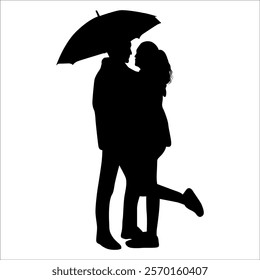 Romantic Couple Silhouette Vector illustration