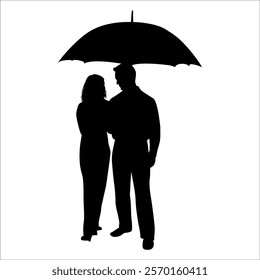 Romantic Couple Silhouette Vector illustration