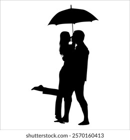 Romantic Couple Silhouette Vector illustration