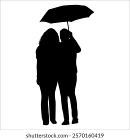 Romantic Couple Silhouette Vector illustration