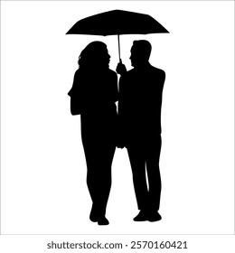 Romantic Couple Silhouette Vector illustration