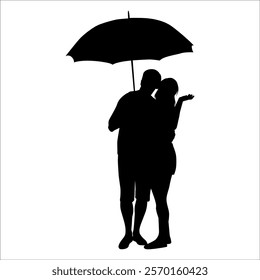 Romantic Couple Silhouette Vector illustration