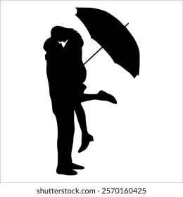 Romantic Couple Silhouette Vector illustration