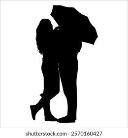 Romantic Couple Silhouette Vector illustration