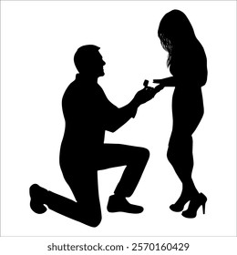 Romantic Couple Silhouette Vector illustration