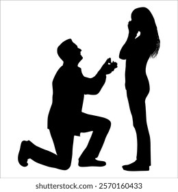 Romantic Couple Silhouette Vector illustration