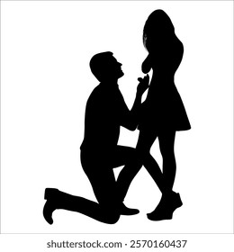 Romantic Couple Silhouette Vector illustration